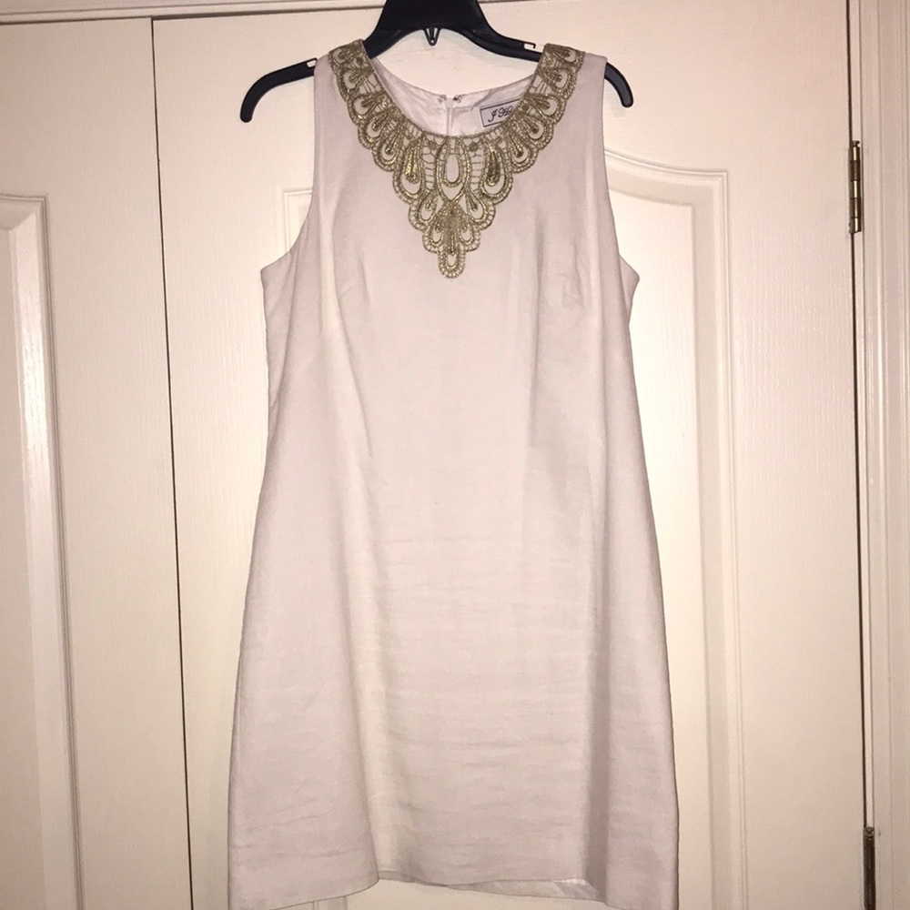 White dress with gold accent